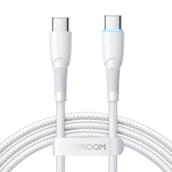 Joyroom Starry Series SA32-CC3 USB-C / USB-C-kabel 60W 1m - hvit