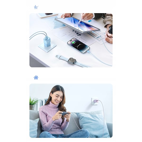 MCDODO LADDARE USB-C LIGHTNING-KABEL IPHONE 12 13 14 PRO 2M LILLA