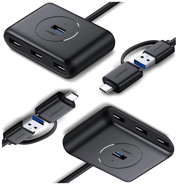 Ugreen HUB 4in1 USB-C – 4xUSB 3.0 5Gb/s 1m svart (CR113)