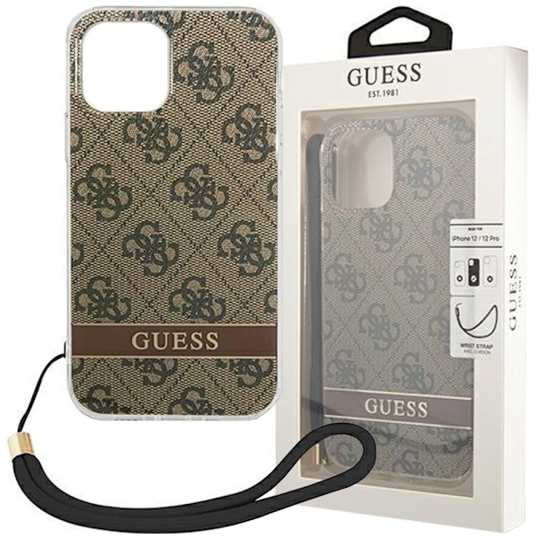 Guess GUOHCN61H4STW-deksel til iPhone 11 - Brun 4G-utskriftsstropp