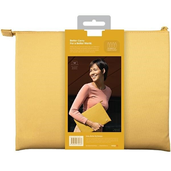 Uniq Lyon veske for laptop 14, vanntett RPET - gul