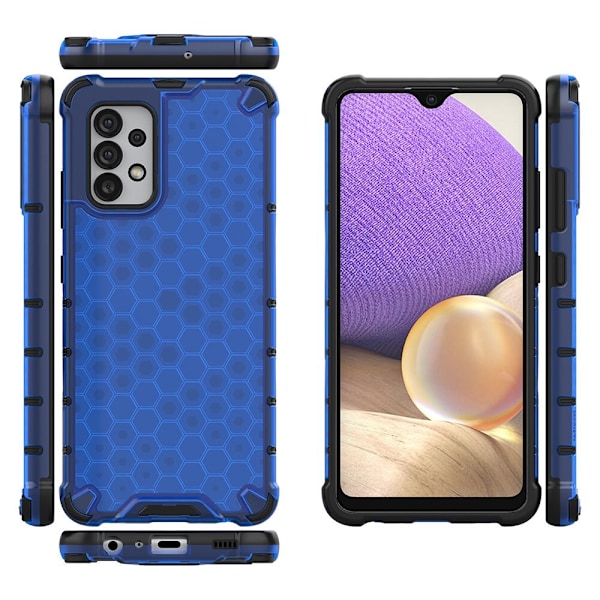 Honeycomb pansret deksel med gelramme for Samsung Galaxy A03s blå