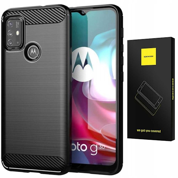 Spacecase Case Cover För Motorola Moto G10 G30 Carbon Black