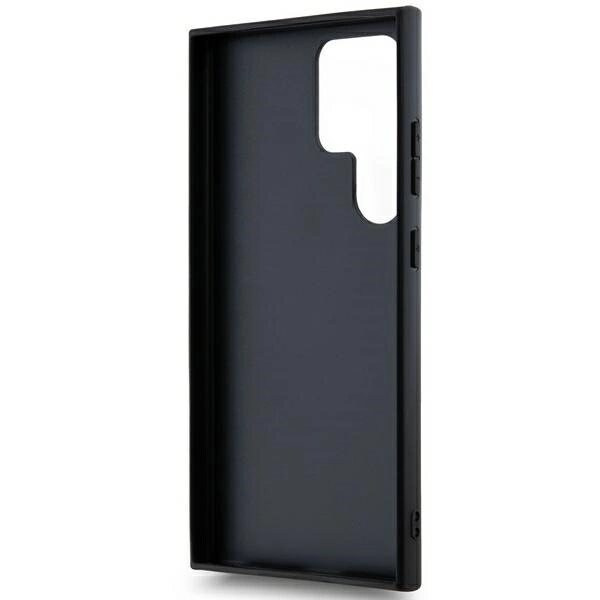 DKNY Leather Mono Stripe & Metal Logo Deksel til Samsung Galaxy S24 Ultra - Svart