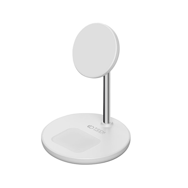 TECH-PROTECT QI15W-A21 2I1 MAGNETISK MAGSAFE TRÅDLØS OPLADER HVID