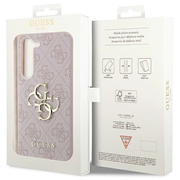 Guess 4G Big Metal Logo beskyttelsesdeksel til Samsung Galaxy A35 - rosa
