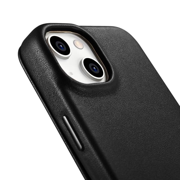 ICARER CASE CASE LÆDERCOVER MED MAGSAFE TIL IPHONE 14+ SORT