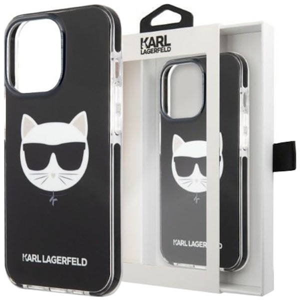 Karl Lagerfeld KLHCP13MTPECK deksel til iPhone 13 hardt deksel - svart Choupette Head