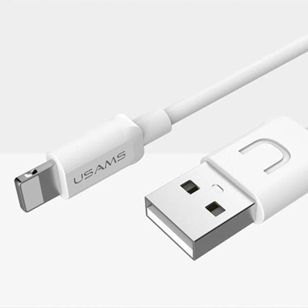 USAMS U-Turn lightning-kabel 1m vit/vit 2A IPUSBXD02 (US-SJ097)
