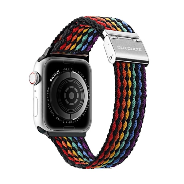 DUX DUCIS-REM (BLANDINGSVERSION) APPLE WATCH SE-REM, 8, 7, 6, 5, 4, 3, 2, 1 (41, 40, 38 MM) FLETTET ARMBÅND MED MØRKE STRIBER