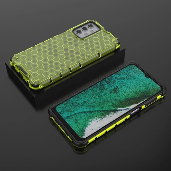 HONEYCOMB PANSRET ETUI MED GELRAMME TIL SAMSUNG GALAXY A32 5G GRØN