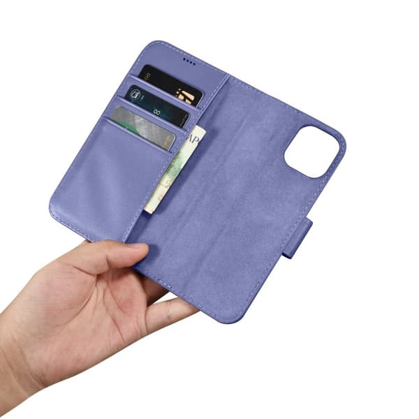 ICARER CASE LÆDERCASE TIL IPHONE 14+ LYS LILLA