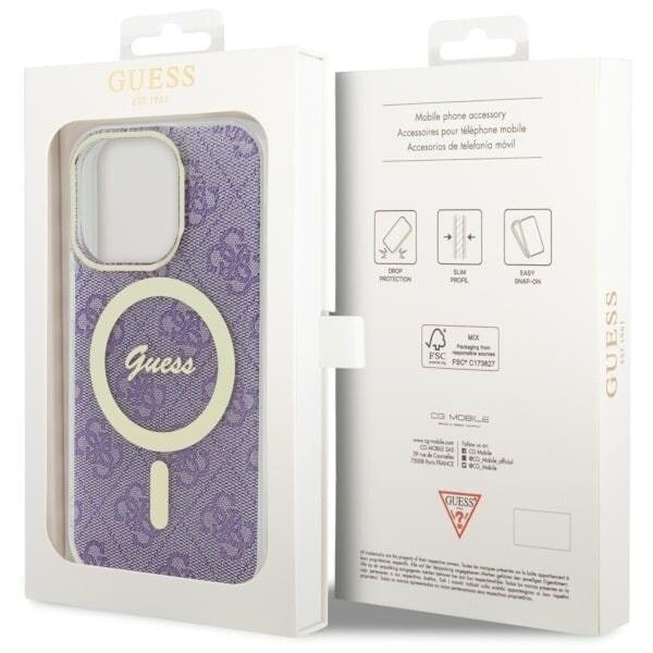 Guess GUHMP14LH4STU-deksel til iPhone 14 Pro lilla/lilla hardt deksel 4G MagSafe