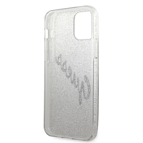 Guess GUHCP12LPCUGLSGO iPhone 12 Pro Max 6.7 gull/gull hardt deksel Glitter Gradient Script