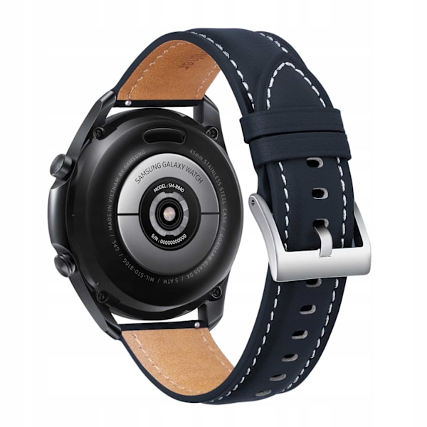 Spacecase Läderurrem 22 Mm Blåt För Apple Watch