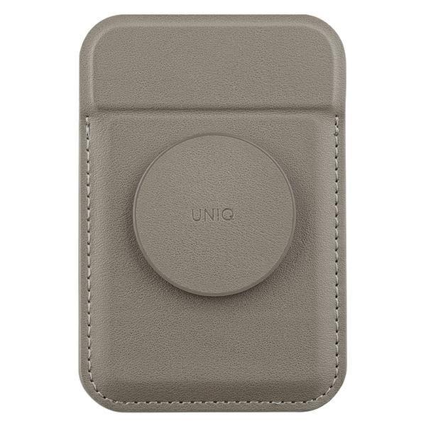 UNIQ Flixa magnetkortplånbok med stöd grå/flintgrå MagSafe