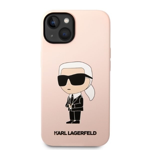 Karl Lagerfeld KLHMP14MSNIKBCP iPhone 14 Plus 6.7 hardt etui rosa/rosa Silikon Ikonik Magsafe