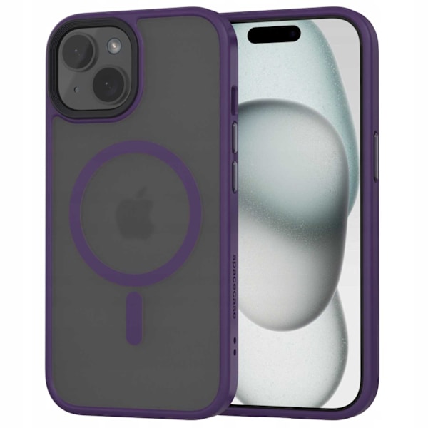 Spacecase Hybrid Fodral För Iphone 15 Plus Lila För Magsafe