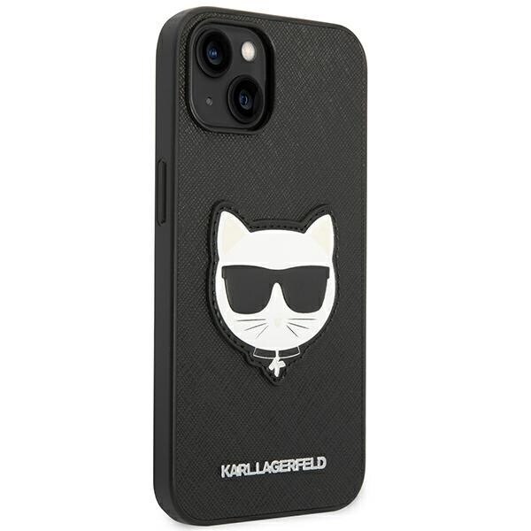 Karl Lagerfeld KLHCP14MSAPCHK iPhone 14 Plus 6.7 hardt deksel svart/svart Saffiano Choupette Head Patch