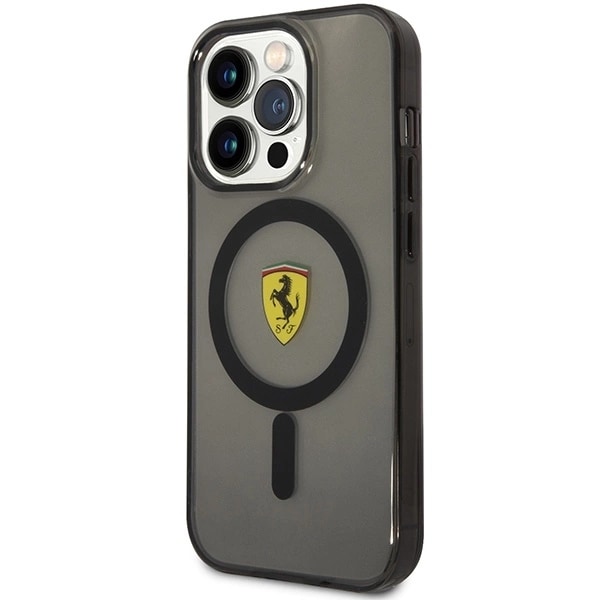 FERRARI TRANSLUCENT MAGSAFE ETUI TIL IPHONE 14 PRO MAX - SORT