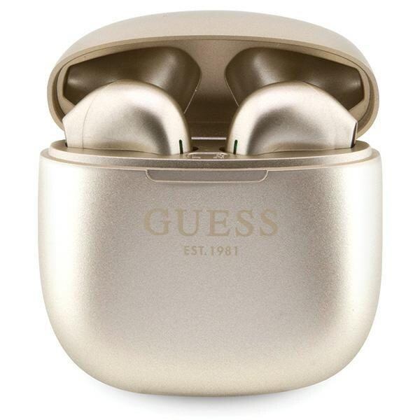 Guess GUTWST26PSD TWS Bluetooth-hodetelefoner + Dock - Gold Classic EST-logo