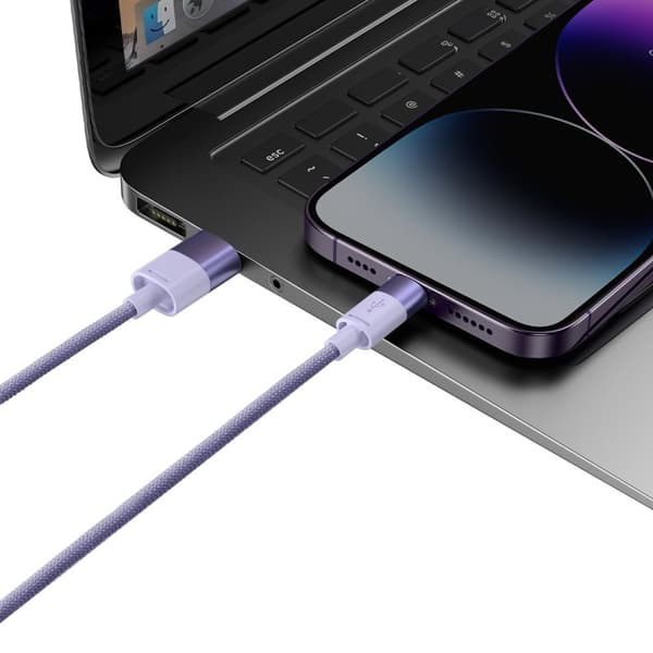 Baseus StarSpeed​​3-i-1-kabel USB-A - Micro-USB / Lightning / USB-C 3.5A 1.2m lilla