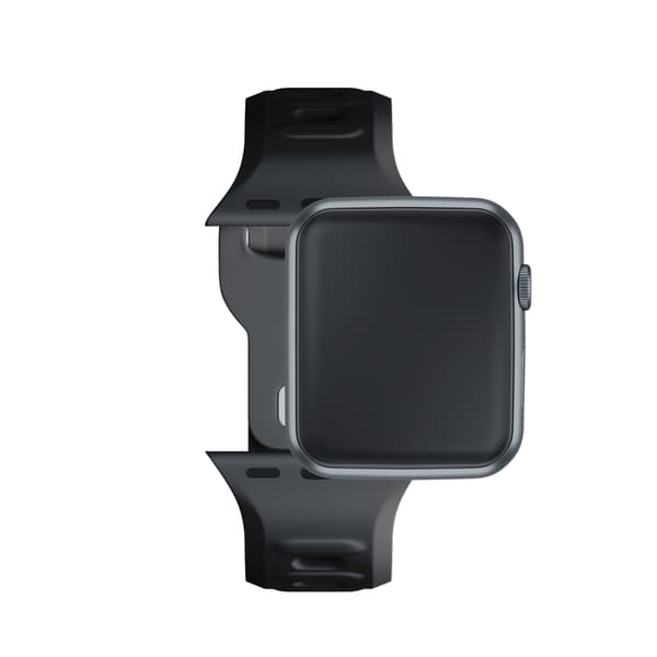38/40/41 MM SORT - 3MK SILIKONE URREM TIL APPLE
