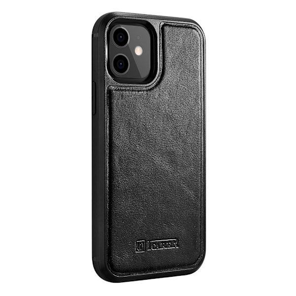 ICARER CASE CASE LÆDERCOVER TIL IPHONE 12 MINI SORT