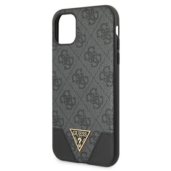 Guess GUHCN61PU4GHBK iPhone 11 6.1" / Xr grå/grå hårdfodral 4G Triangle Collection