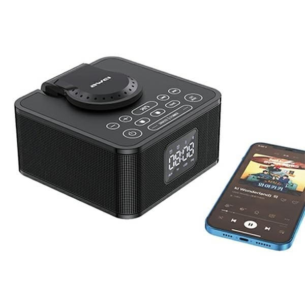 AWEI Y332 Bluetooth-högtalare + laddare induktion svart/svart