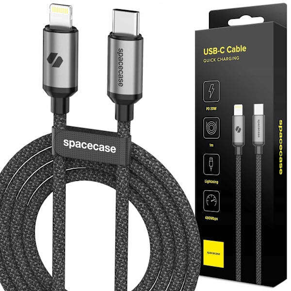 Spacecase Usb-C-Kabel För Blixt 1M 20W För Iphone 11 12 13 14 15