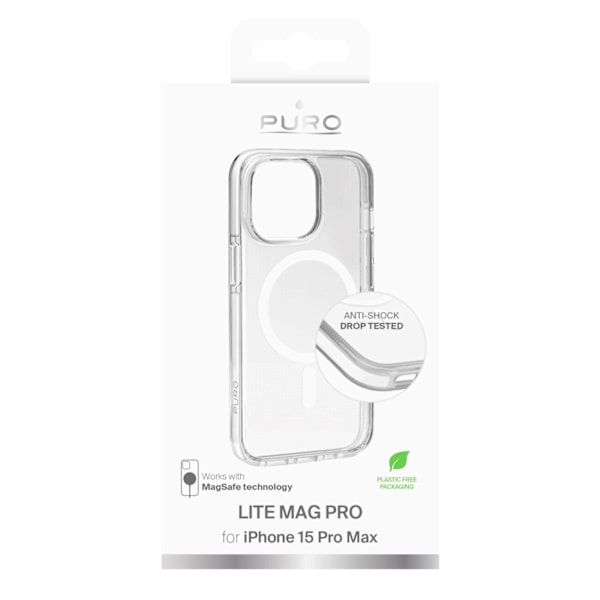 PURO LITE MAG PRO MAGSAFE SILIKONETUI TIL IPHONE 15 PRO MAX - GENNEMSIGTIG