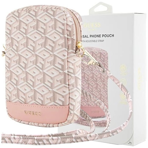 Guess Zip GCube Bottom Stripe telefonveske - rosa