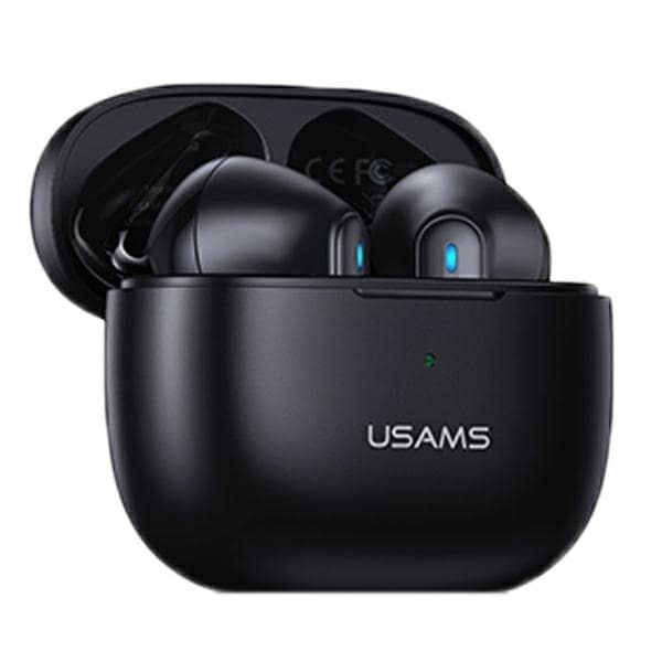 USAMS Bluetooth 5.2 TWS NX10 Series Dual mic trådlösa hörlurar svart/svart BHUNX01