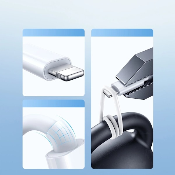 Joyroom S-IW008 3-i-1 magnetisk lader USB-A - Lightning/USB-C 1,2 m - hvit