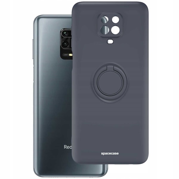 Spacecase Silikon Case Ring För Xiaomi Redmi Note 9S 9 Pro Black