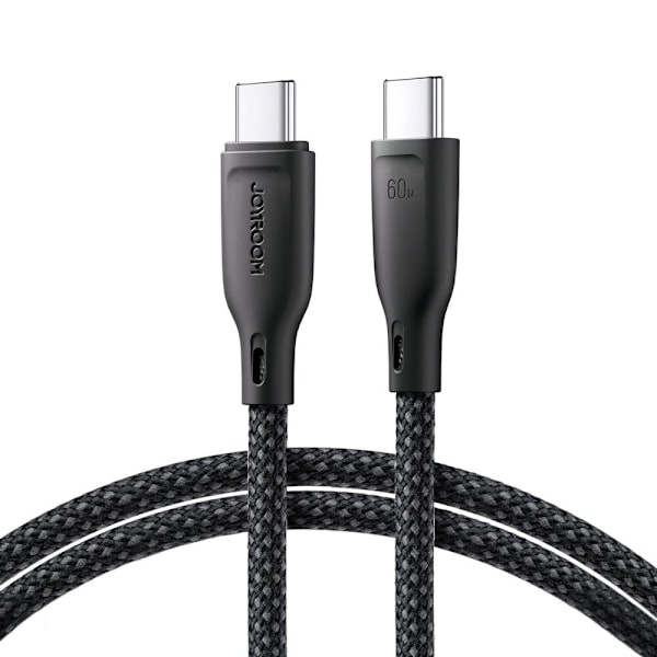 Joyroom Multi-Color Series SA34-CC3 USB-C / USB-C-kabel 60W rask overføring 1m - svart