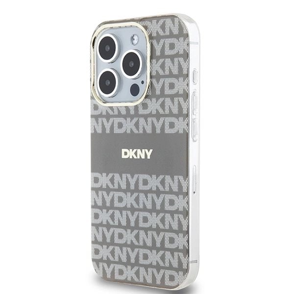 DKNY IML Mono & Stripe MagSafe beskyttelsesdeksel til iPhone 15 Pro - beige