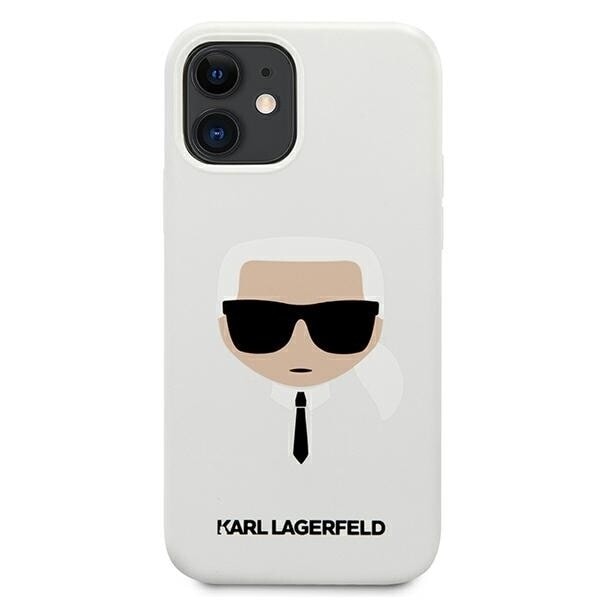 KARL LAGERFELD SILIKONE KARL'S HEAD ETUI TIL IPHONE 12 MINI - HVID