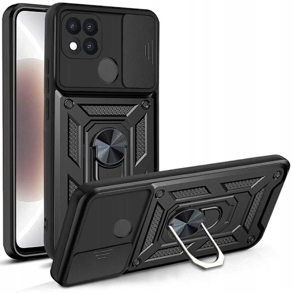 Spacecase Case Cover För Oppo A15 A15S Svart Sc Camring