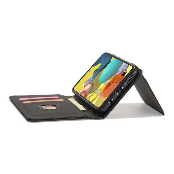 Magnetisk kortdeksel for Samsung Galaxy A12 5G kort lommebokbeskytter? stå svart