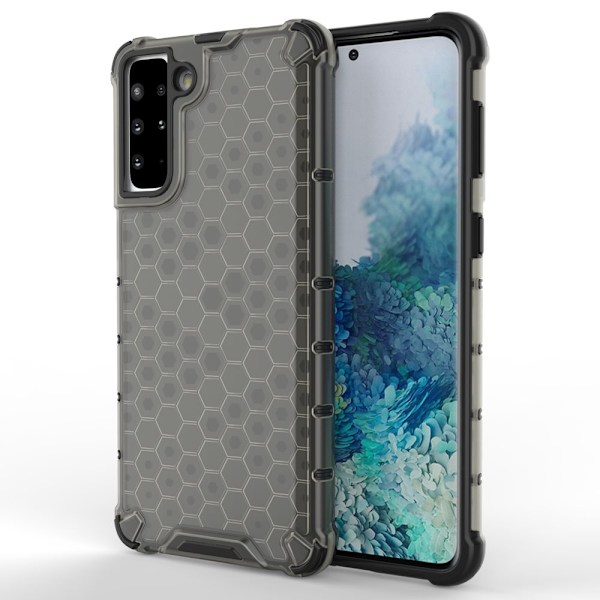 Honeycomb pansret deksel med gelramme for Samsung Galaxy S22+ (S22 Plus) svart