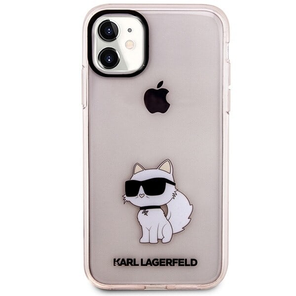Karl Lagerfeld KLHCN61HNCHTCP-deksel til iPhone 11 / Xr - Rosa Ikonik Choupette