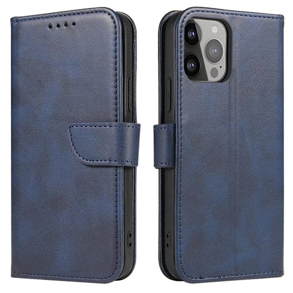 Magnetisk etui til Samsung A15 med klaff og lommebok - blå