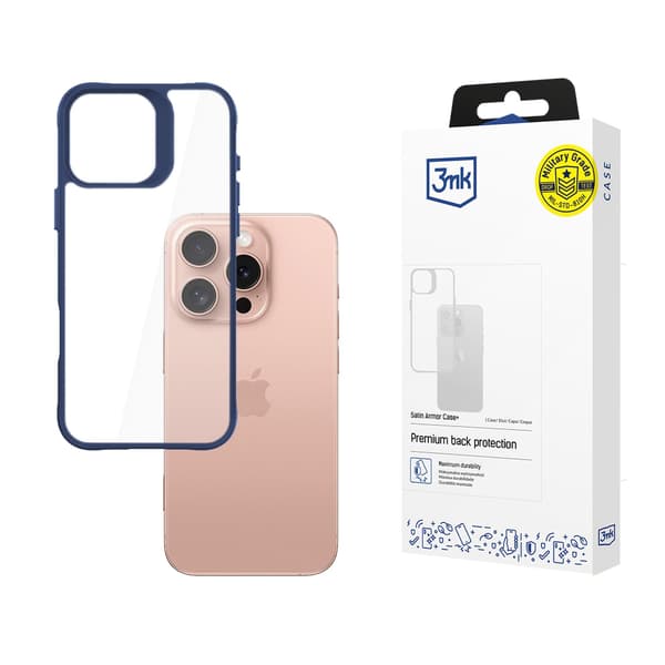APPLE IPHONE 16 PRO - 3MK SATIN ARMOR CASE+ BLUE