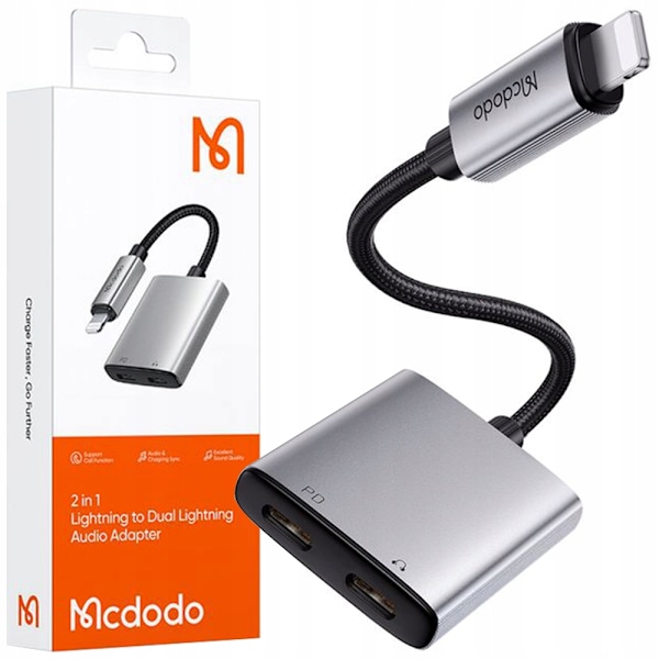 MCDODO ADAPTER 2X BLIXTKABEL FÖR IPHONE X 11 12 13 14 PRO