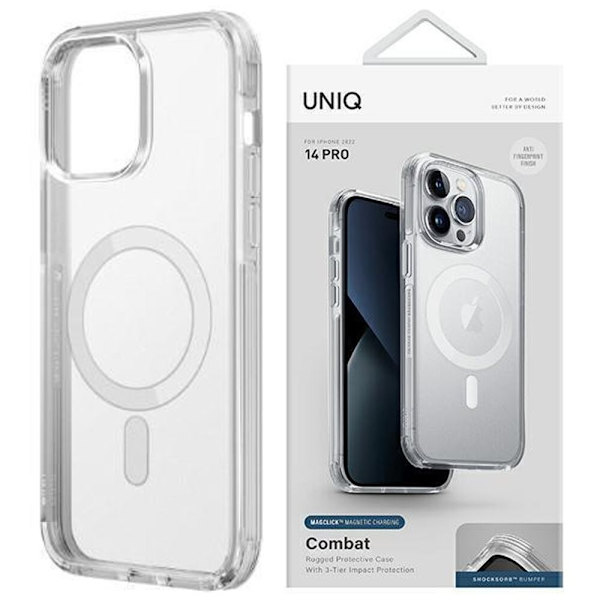 UNIQ deksel Combat iPhone 14 Pro Max 6.7 Magclick Lading gjennomsiktig/due sateng klar