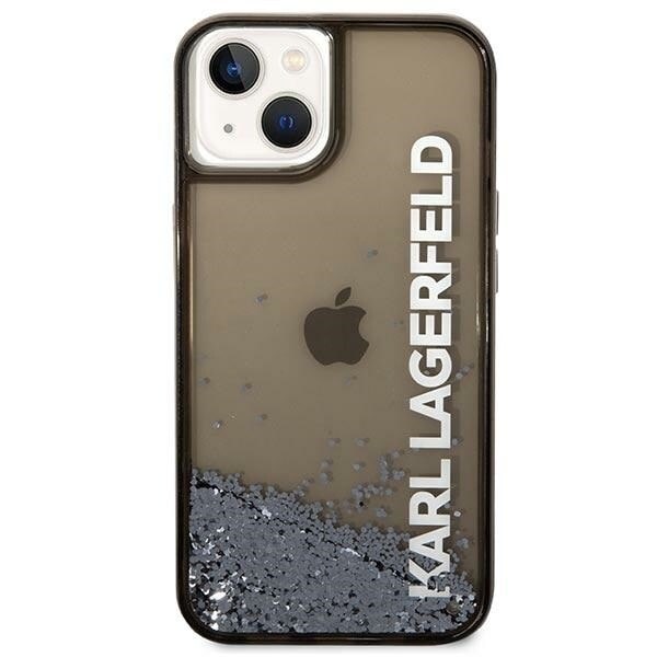 KARL LAGERFELD LIQUID GLITTER ELONG ETUI TIL IPHONE 14 PLUS - SORT