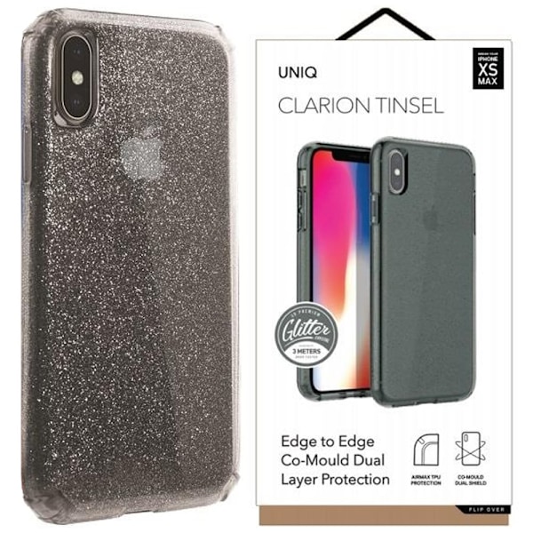 UNIQ CLARION TINSEL ETUI TIL IPHONE XS MAX - SORT