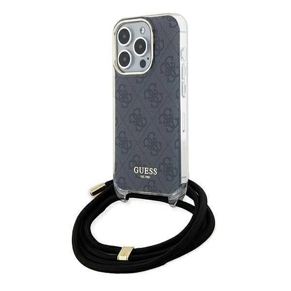 Guess Crossbody Cord 4G Print Deksel til iPhone 15 Pro Max - Svart